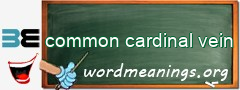 WordMeaning blackboard for common cardinal vein